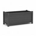 Bac à fleurs rectangulaire surélevé en acier thermolaqué gris anthracite 120 cm 40 cm 60 cm