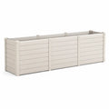 Bac à fleurs rectangulaire 150 cm 40 cm 45 cm panneaux WPC blanc cassé structure aluminium thermolaqué 3 compartiments
