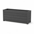 Bac à fleurs rectangulaire surélevé en polypropylène effet lattes gris anthracite structure rigide